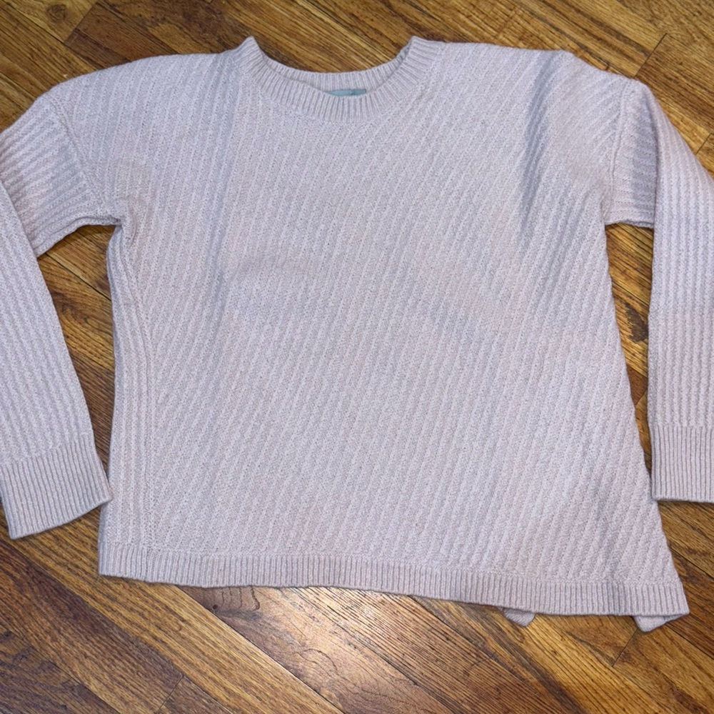 Vince Ribbed Cream Crew Neck Sweater
